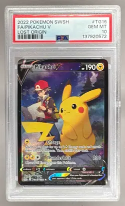 2022 Pokemon Sword & Shield Lost Origin TG16 Pikachu V PSA 10 137920572 - Image 1