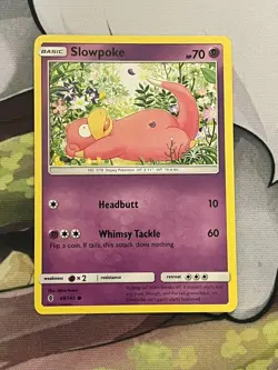 Slowpoke 48/145 2017 Basic Pokemon SM Guardians Rising NM - Image 1