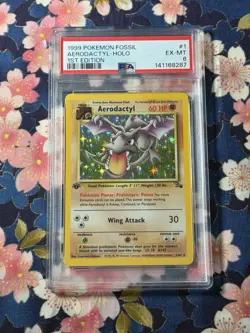 Pokemon Aerodactyl Fossil 1st Edition Holo Rare #1 PSA 6 - Image 1