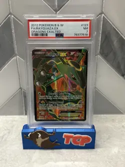 2012 Pokemon Black & White Dragons Exalted Rayquaza EX 123/124 PSA 7 - Image 1