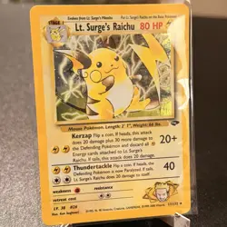 Pokemon Lt. Surge's Raichu Gym Challenge Holo Rare 11/132 WOTC 2000 - Image 1