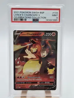 2021 Pokemon SWSH BSP Lance's Charizard V #133 Celebrations Collection PSA 9 - Image 1
