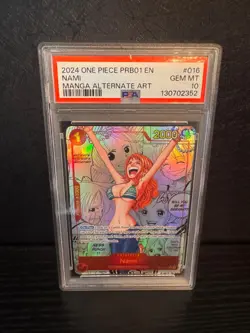 One Piece CCG Nami Manga Alternate Art PRB01-EN OP01-016 PSA 10 Gem Mint - Image 1