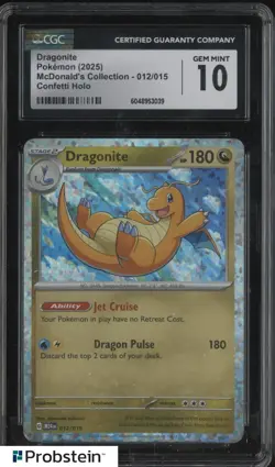 2025 Pokemon Mcdonald's Collection #012/015 Dragonite Confetti Holo CGC 10 - Image 1