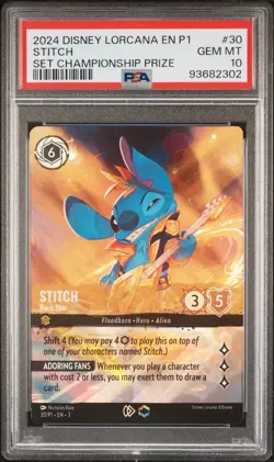 PSA 10 Disney Lorcana - Stitch - Rock Star (Store Championship) Promo Enchanted - Image 1