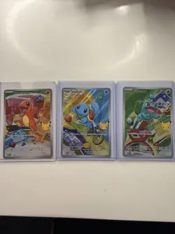 Pokemon TCG First Partner Illustration Collection Series 1 Kanto Gen 1 Starters - Image 1