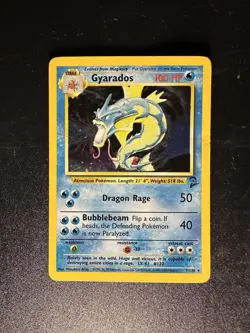 Pokemon Card Gyarados 7/130 Base Set 2 HOLO RARE - MP - Image 1