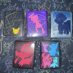 Lot Of 5 Pokemon ETB Mixed Card Sleeves NEW SEALED Evolving Skies, & Others X325 - Image 1