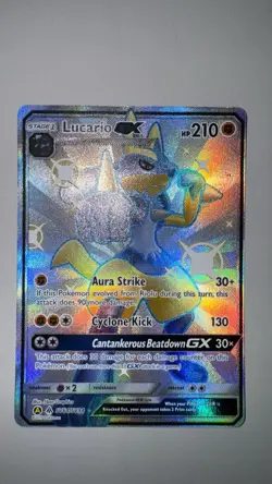 Pokemon TCG Lucario GX Full Art Holo Card SV64/SV94 Shiny Hidden Fates NM - Image 2