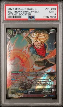 2022 SS2 Trunks Heroic Prospect P-219 PR Foil Dragon Ball Super Card PSA 9 - Image 1