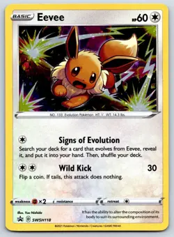 Eevee Cosmos Holo SWSH118 Black Star Promo Pokemon Card NM - Image 1
