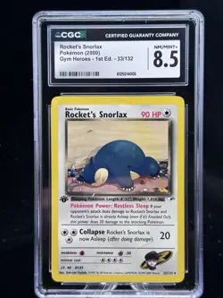 Rocket’s Snorlax #33 1st Edition Gym Heroes 2000 Pokemon CGC 8.5 💤 - Image 1