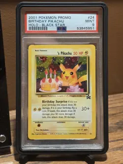 2000 Pokemon Black Star Promo 24 Birthday Pikachu PSA 9 124525439 Graded Pokemon - Image 1