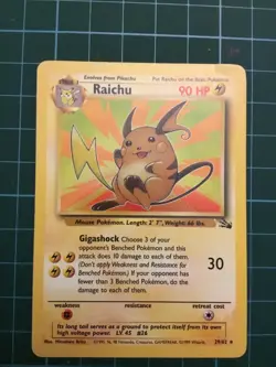 1999 Pokemon Raichu 29/62 Non-holo Rare Fossil Unlimited - Image 1