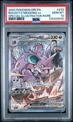 Pokemon Team Rocket's Nidoking ex Special Illustration Rare Holo 233/182 PSA 10 - Image 1