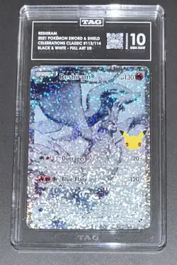 Reshiram 113/114 - Celebrations Pokemon TAG Gem Mint 10 - Image 1