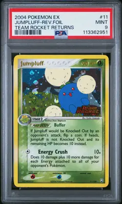 2004 POKEMON EX TEAM ROCKET RETURNS JUMPLUFF #11 REVERSE PSA 9 MINT #113362951 - Image 1