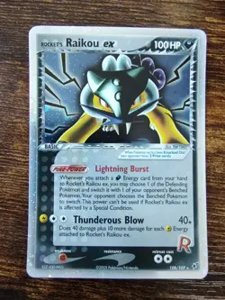 Rocket's Raikou Ex 108/107 Secret Rare Ultra Rare Pokemon Ex Deoxys - Image 1