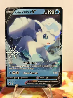 Pokemon TCG Alolan Vulpix V 033/195 Holiday Calendar Snowflake Stamp - Image 1