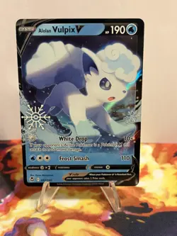 Pokemon TCG Alolan Vulpix V 033/195 Holiday Calendar Snowflake Stamp - Image 2