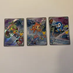 Pokemon - First Partner Illustration - Gen 4 Turtwig Chimchar Piplup #1 - Image 1