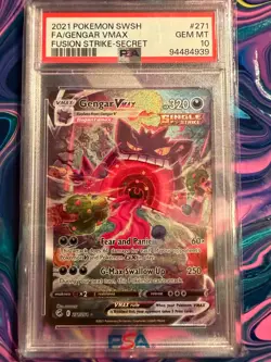 PSA 10 Pokemon 2021 Gengar VMAX 271/264 Alt Art Fusion Strike GEM MINT PSA 10 - Image 1