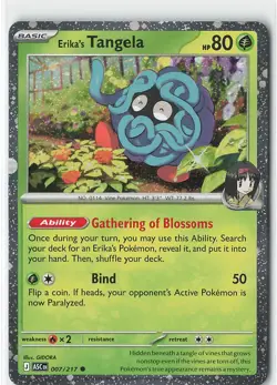 Erika's Tangela 007/217 Common ME: Ascended Heroes Pokemon Near Mint cosmo holo - Image 1