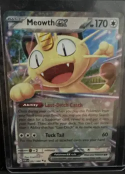 Pokemon Meowth EX 062/088 Holo Basic Cat HP 170 60 Attack Pokemon TCG - Image 1