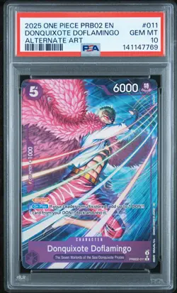 One Piece Vol. 2 Donquixote Doflamingo Alternate Art Alt PRB02-011 - PSA 10 - Image 1