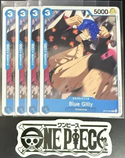 4x One Piece OP10-054 C Blue Gilly - ENG - Regular - Playset - TCG - NM/M - Image 1