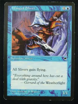 Winged Sliver played - TMP - Mtg Card #13R - Image 1