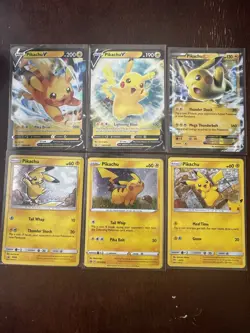 Pikachu Promo Pokemon Card Lot Of 6 - Conditions Vary From NM To HP - See Photos - Image 1