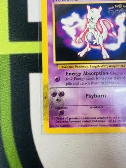 Pokemon Mewtwo Card WB Movie Promo Stamped Played - Image 2