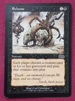 Magic The Gathering URZA'S SAGA EXHUME black card MTG - Image 1