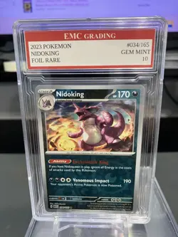NIDOKING Holo FOIL 2023 Pokemon RARE Card GRADED 10 MINT #34/165 - Image 1