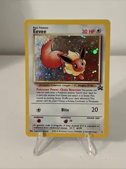 Pokemon Eevee TCG #11 Black Star Holo Promo Card 1999 WOTC HP - Image 1