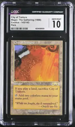 City of Traitors Exodus 143/143 MtG CGC 10 1998 - Image 1