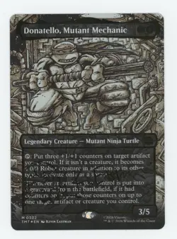 Magic The Gathering MTG Donatello Mutant Mechanic Gold Foil Stamped Signature - Image 2