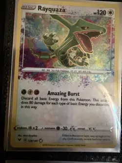 Near Mint 2020 Pokemon Sword Shield Vivid Voltage Rayquaza 138/185 Amazing Rare - Image 1