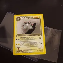 2000 WOTC POKEMON TEAM ROCKET 1ST EDITION DARK MAGNETON 11/82 HOLO RARE - Image 3