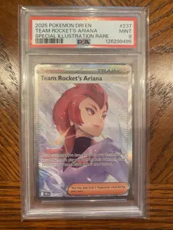 TEAM ROCKET'S ARIANA 237/182 SIR DESTINED RIVALS POKEMON PSA 9 MINT - Image 1