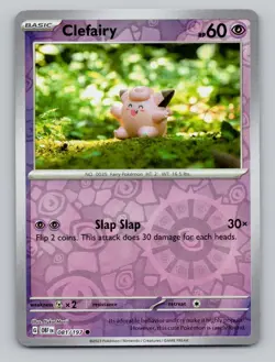 Reverse Holo Clefairy 081/197 Common Obsidian Flames Pokemon - Image 1