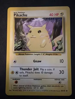 Pokemon TCG - Pikachu - Base Set Unlimited 4TH PRINT - Wotc 1999-2000 - NM - Image 1