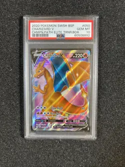 2020 Pokemon Charizard V FULL ART SWSH050 Black Star PROMO 🤩 GEM MT PSA 10 🤩 - Image 1