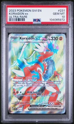2023 POKEMON SVI EN #231 KORAIDON EX ULTRA RARE PSA 10 SCARLET & VIOLET - Image 1