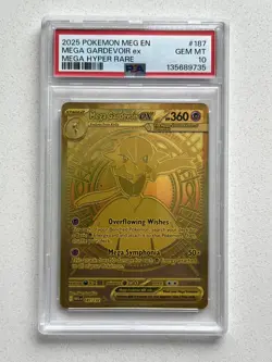 2025 Pokemon Meg EN Mega Gardevoir EX Hyper Rare #187 PSA 10 - Image 1