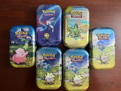 Pokemon Mini Tins Empty Lot Of 6 - Mew+Psyduck, Clefairy, Togepi And More! - Image 1