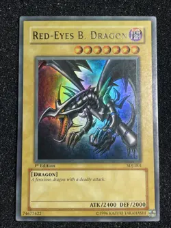 Yu-Gi-Oh! Red Eyes Black Dragon SDJ-001 1st Edition Foil Bleed - Image 1