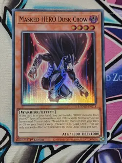 YUGIOH MZMU-EN014 Masked HERO Dusk Crow Super Rare 1ST EDITION - Image 1
