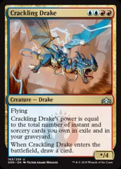 Crackling Drake -Foil Near Mint MTG Guilds of Ravnica - Image 1